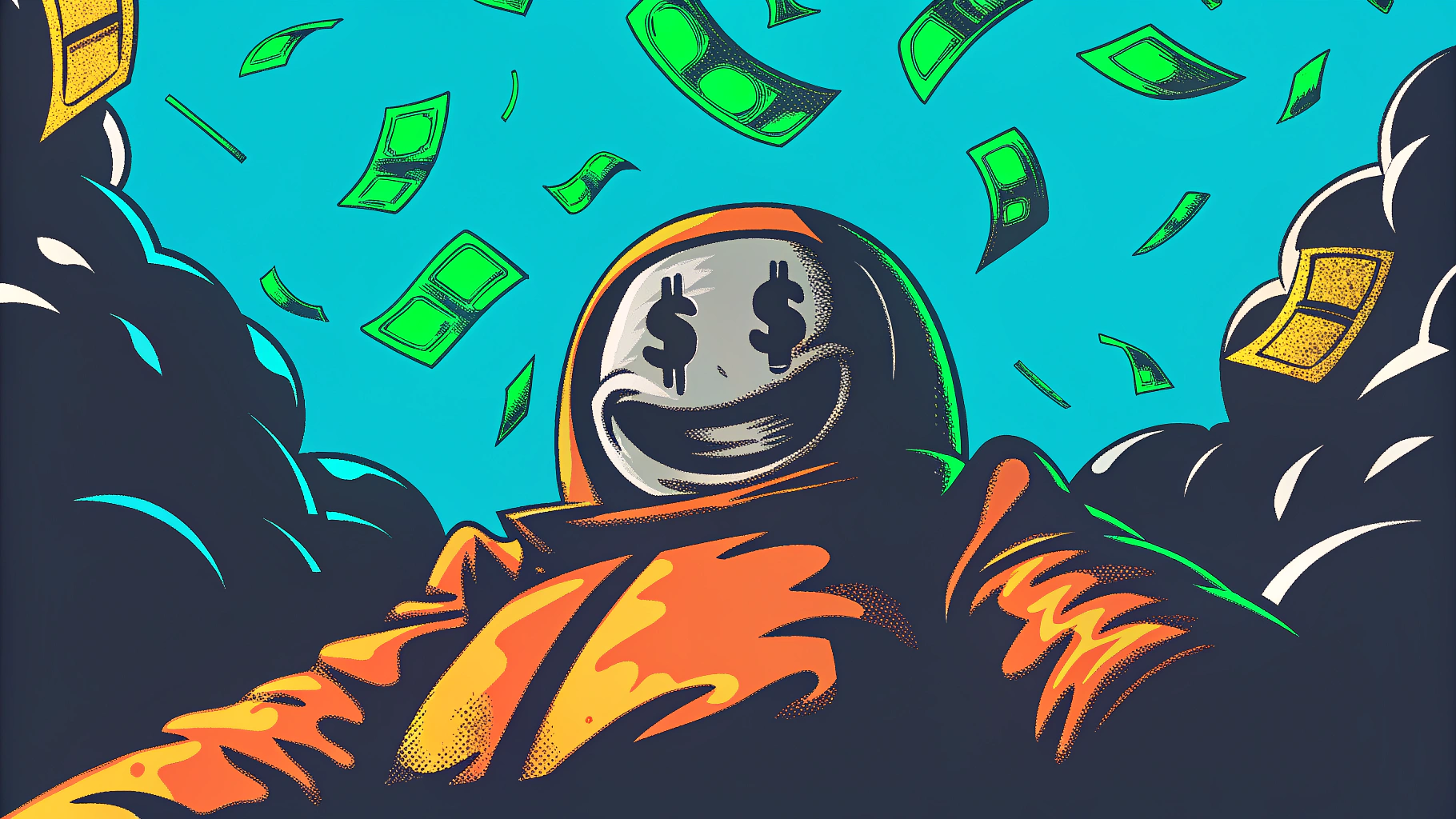 background with money flying